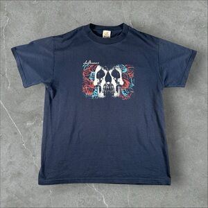 Vintage Deftones Shirt Men Medium Blue Nu Metal Y2K Self Titled Skull Roses Band